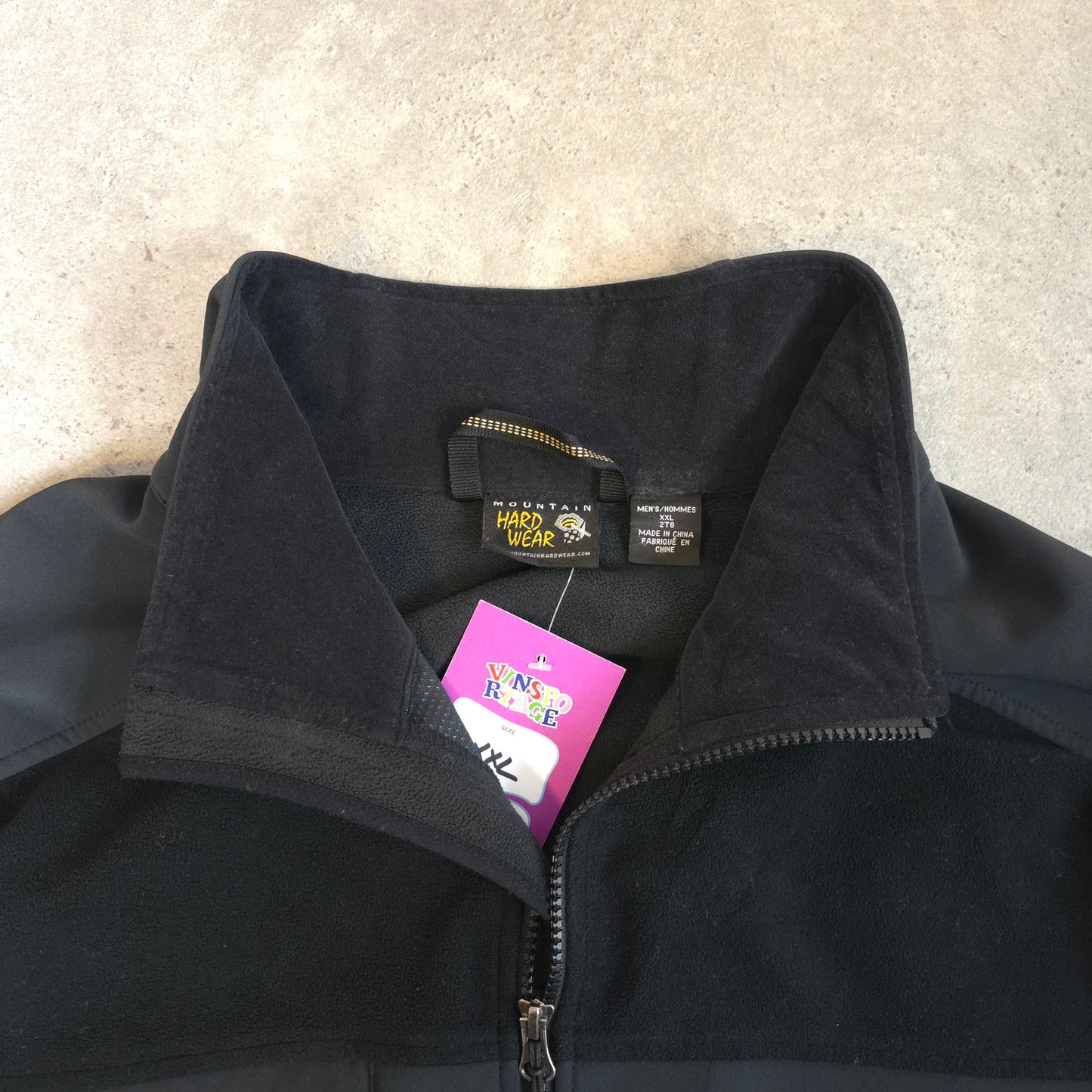 Mountain hardwear windstopper fleece jacket in black - XXL
