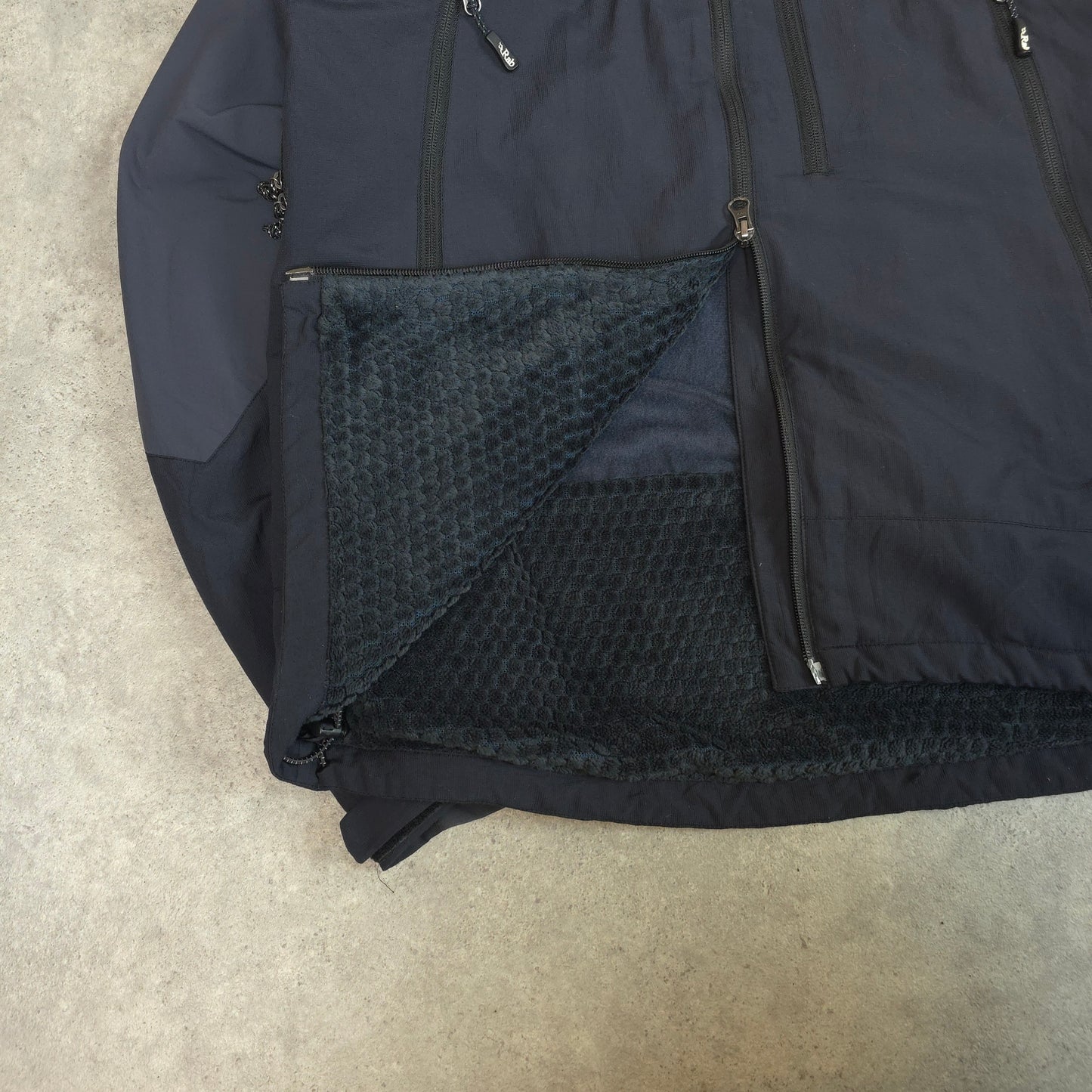 Vintage rab vapour rise guide fleece lined jacket in black - large