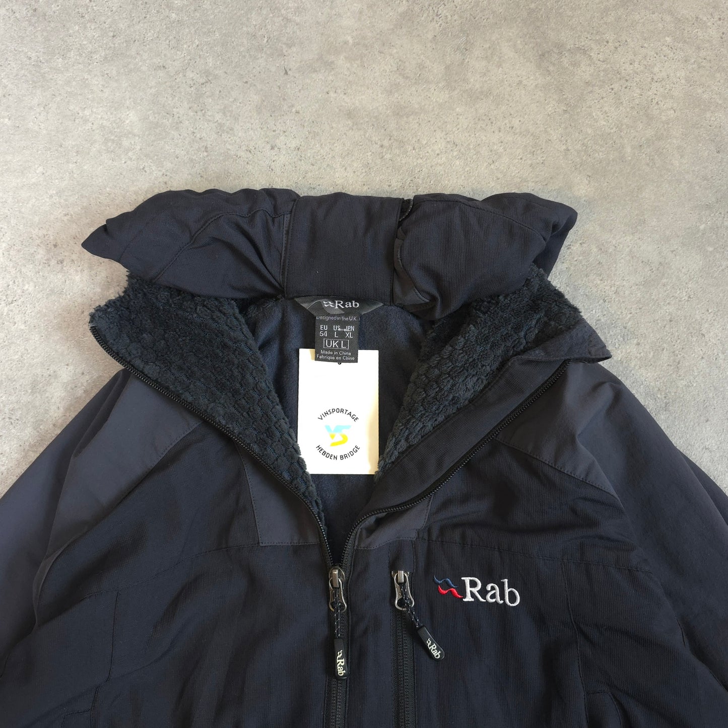Vintage rab vapour rise guide fleece lined jacket in black - large