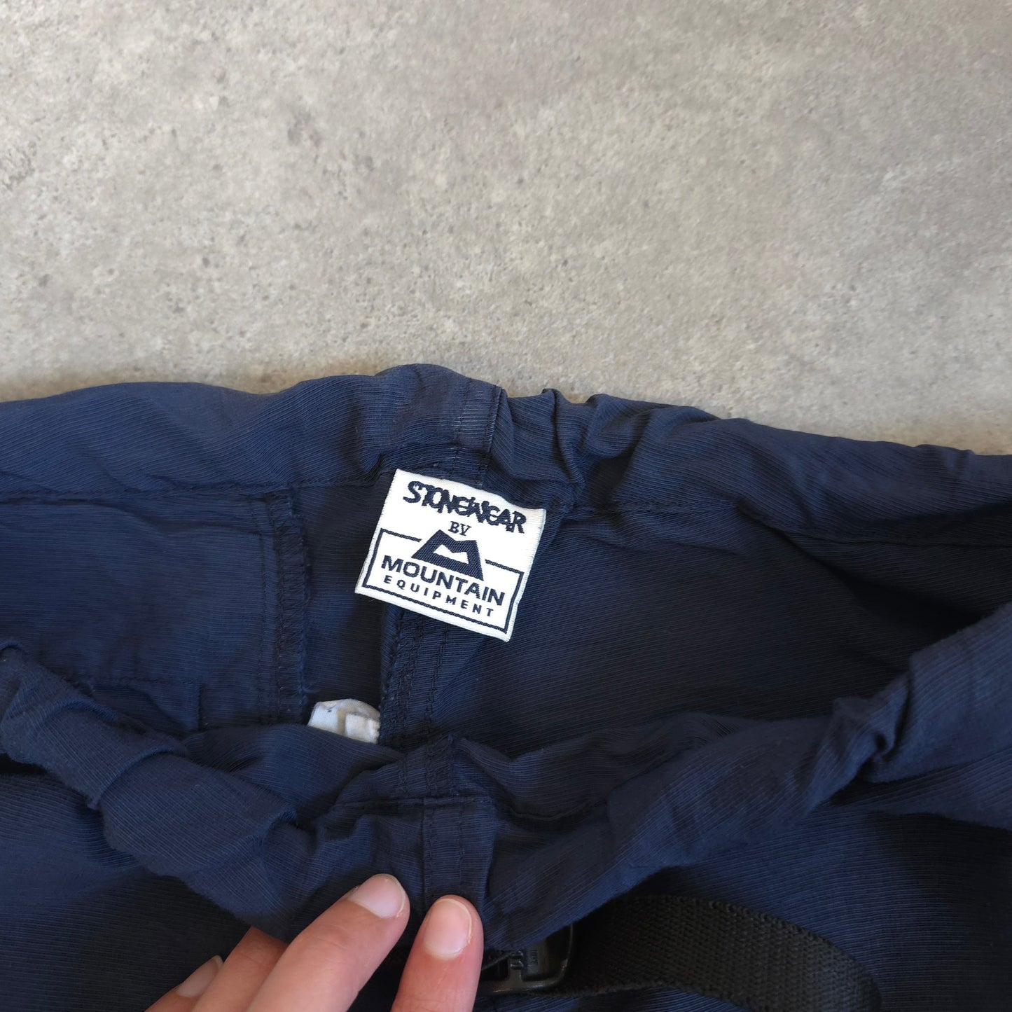 vintage Mountain Equipment stone wear baggy climbing trousers in blue - 32x30