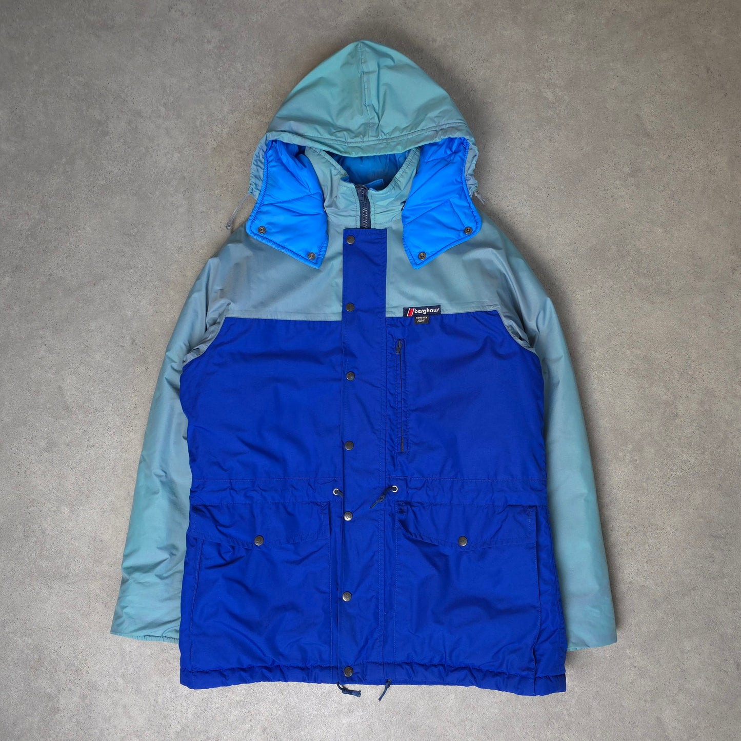 vintage berghaus serac quilted jacket in blue - size large