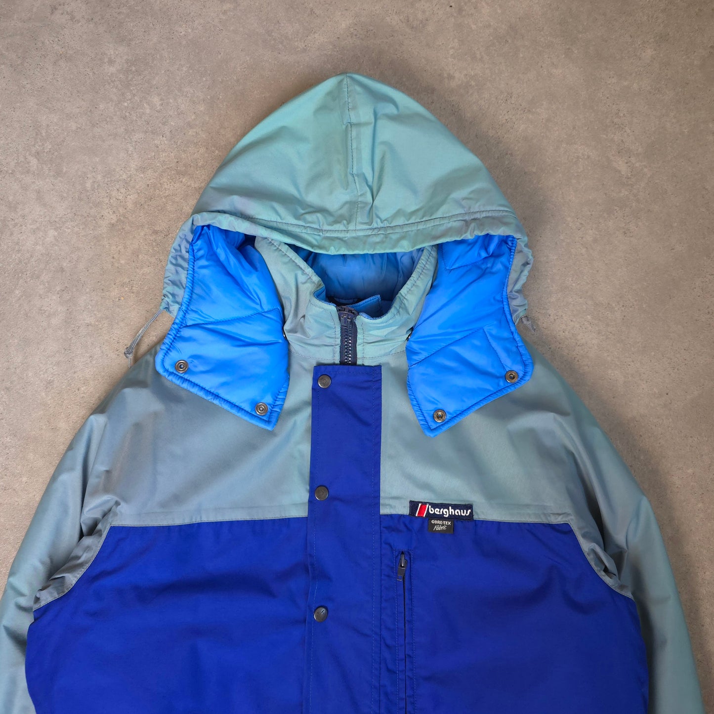 vintage berghaus serac quilted jacket in blue - size large