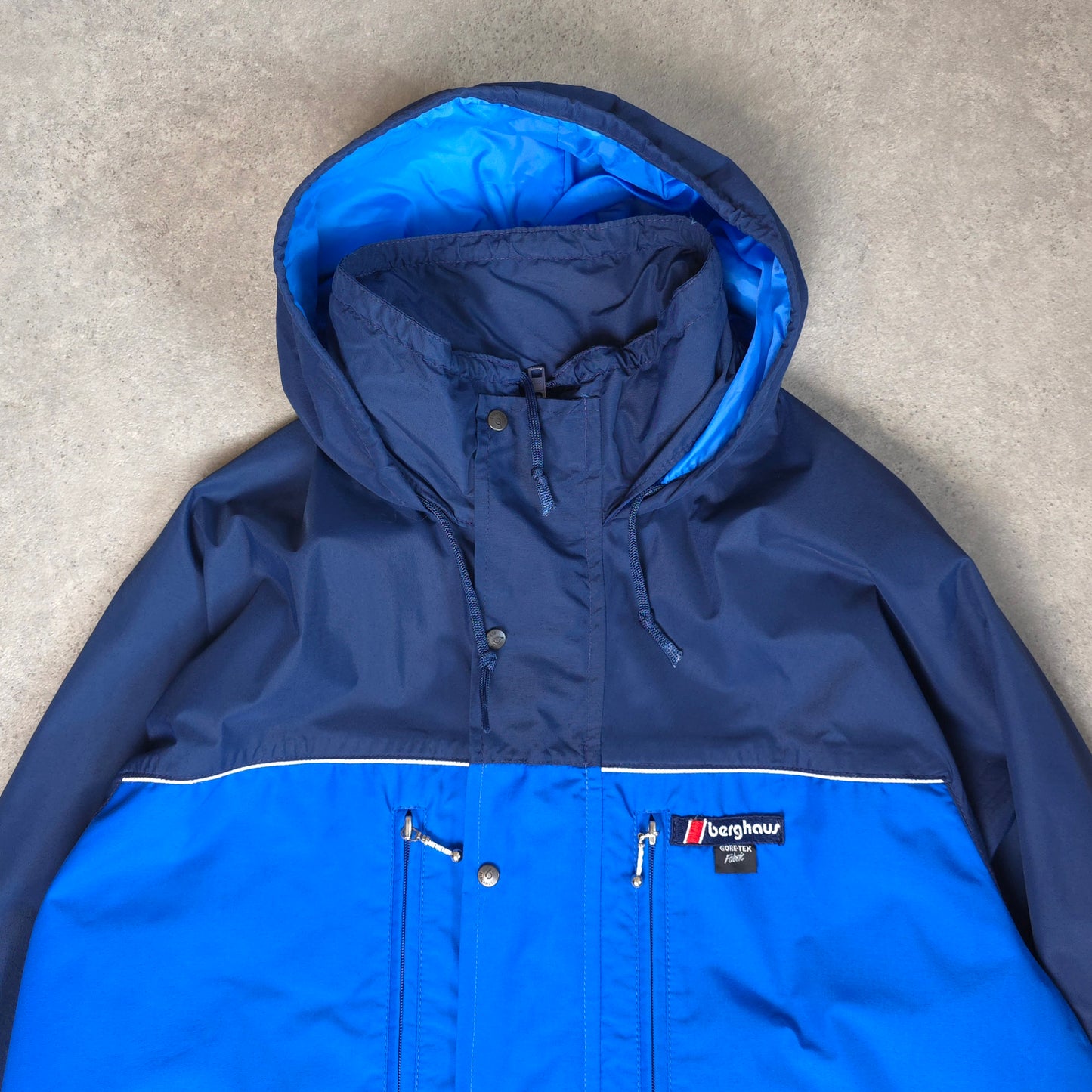 vintage berghaus gemini gore tex jacket in blue - large