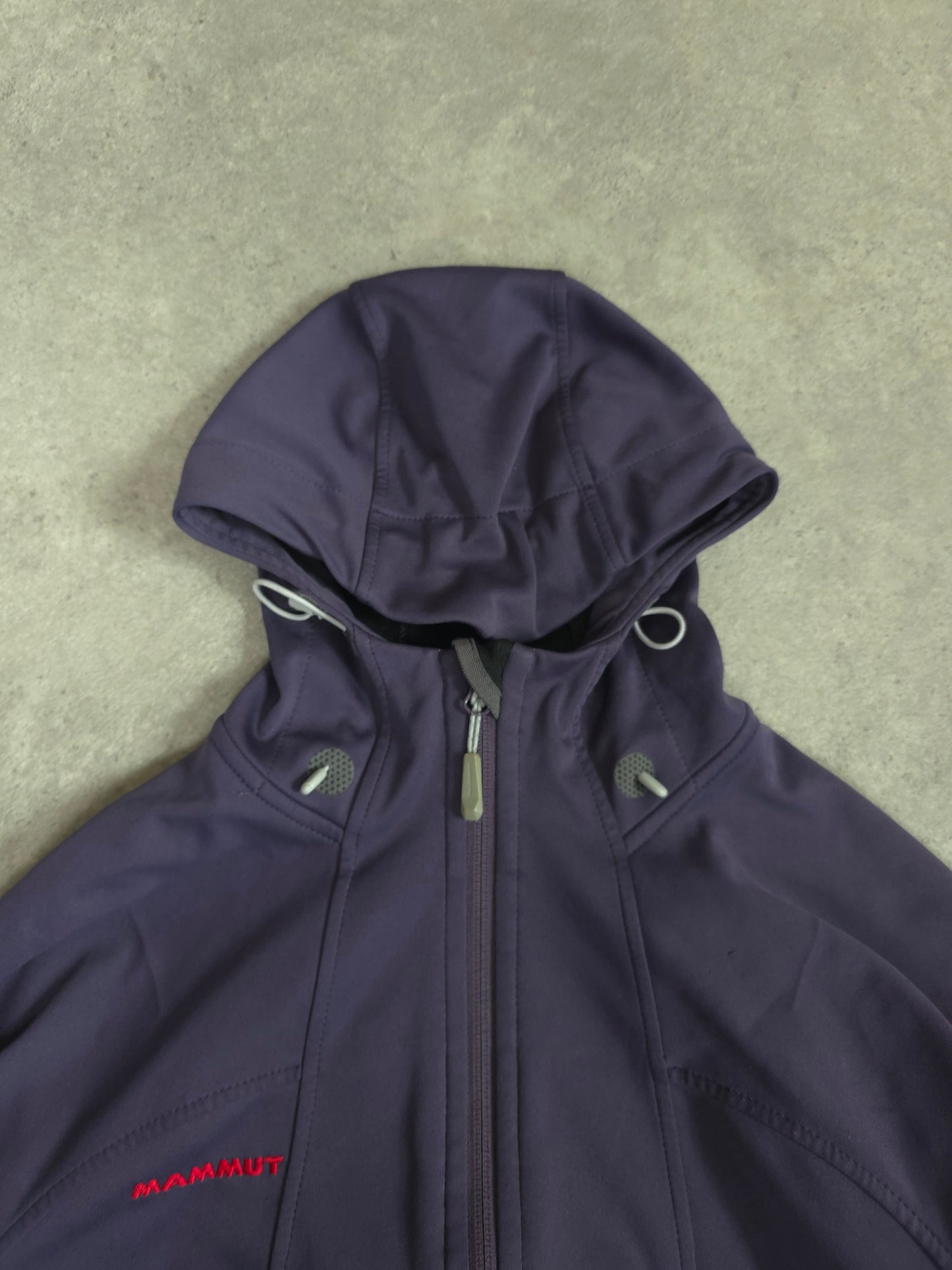 Mammut ultimate soft shell poncho style jacket in purple - women's large