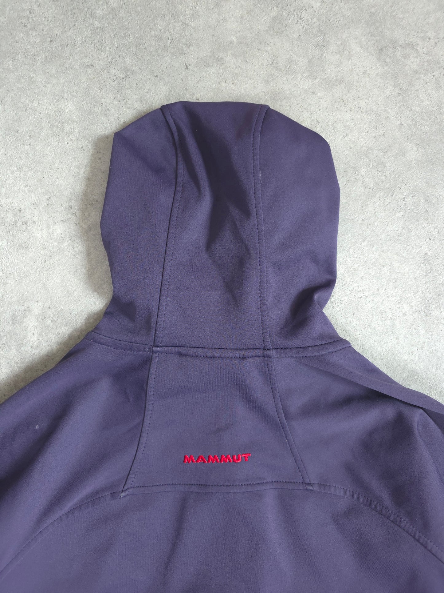 Mammut ultimate soft shell poncho style jacket in purple - women's large