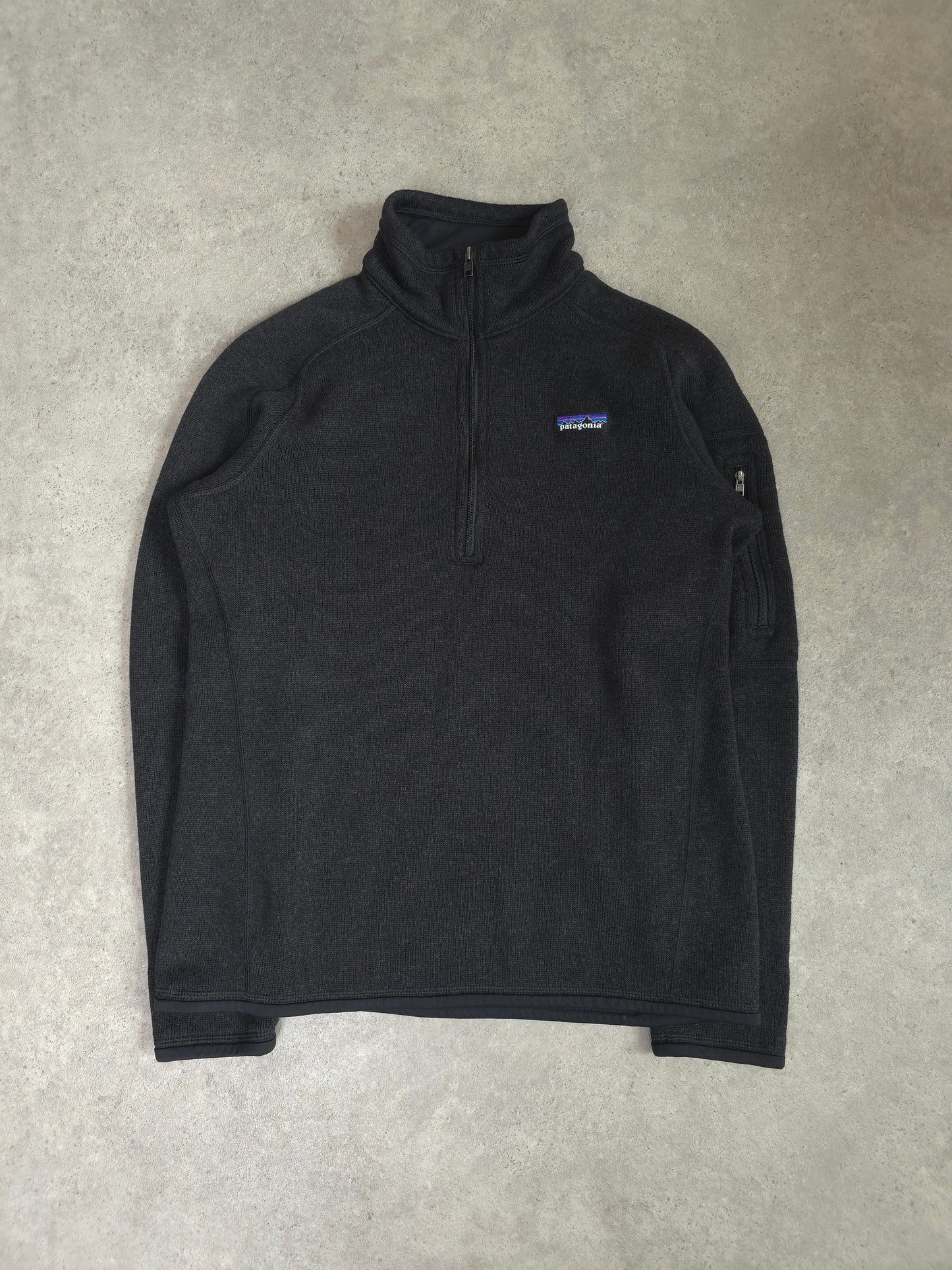 Patagonia better sweater 1/4 zip fleece in black - women's large