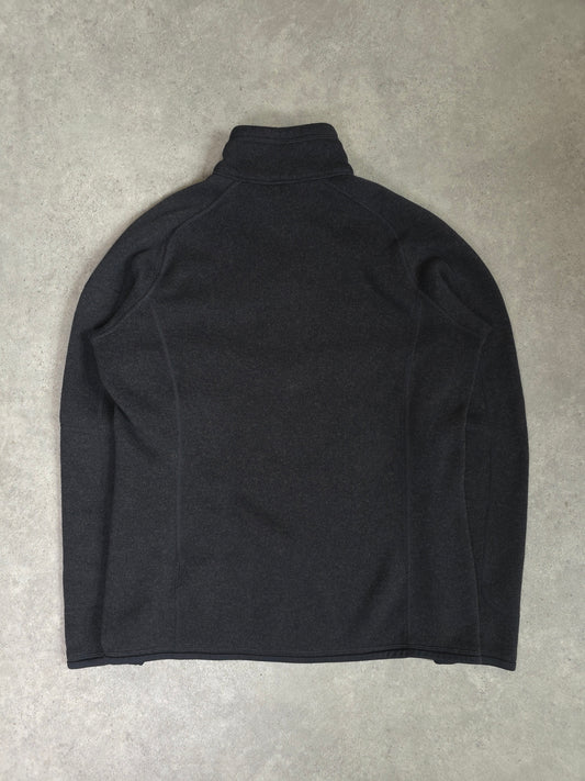Patagonia better sweater 1/4 zip fleece in black - women's large