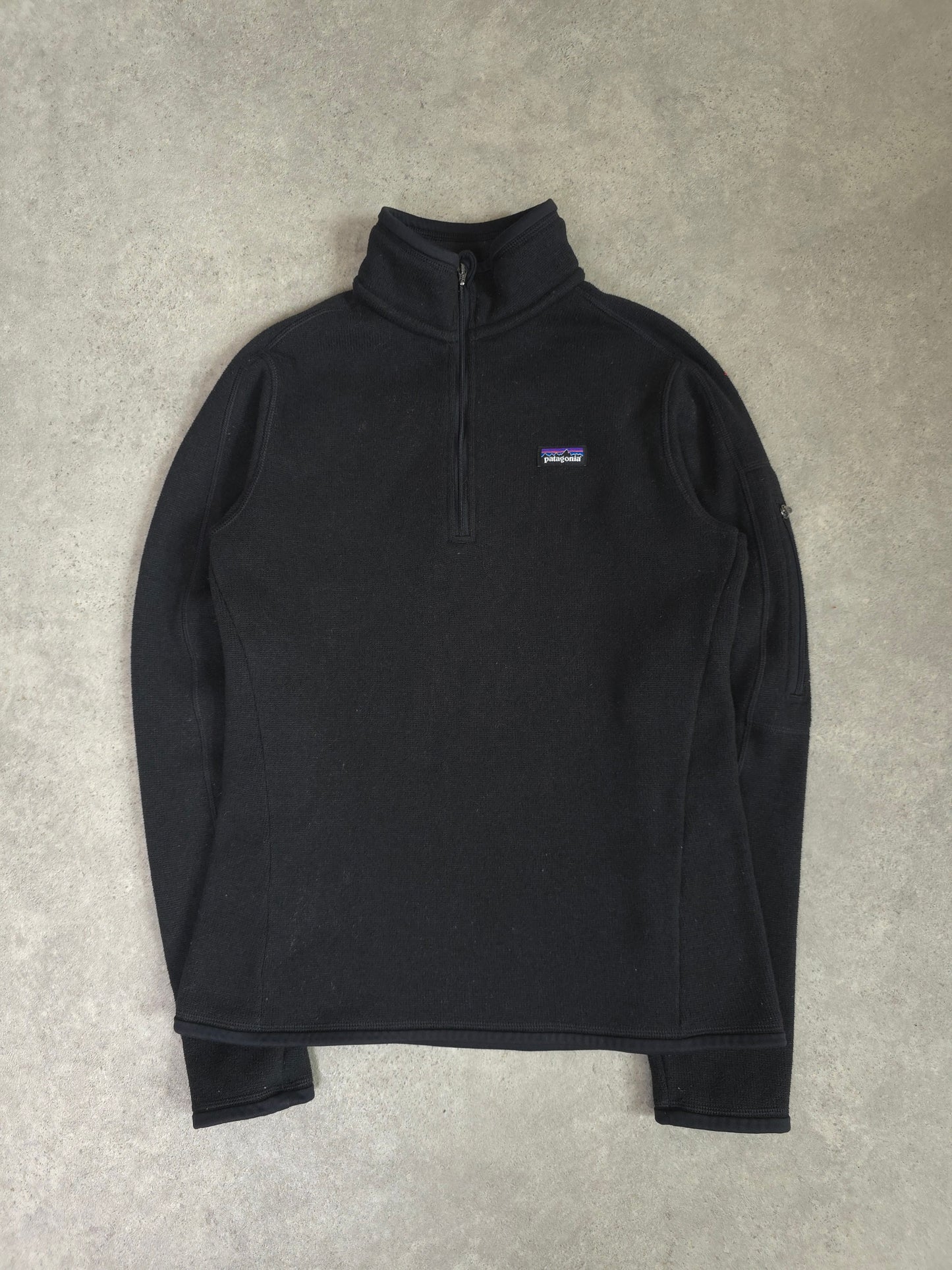Patagonia better sweater 1/4 zip fleece in black - women's small