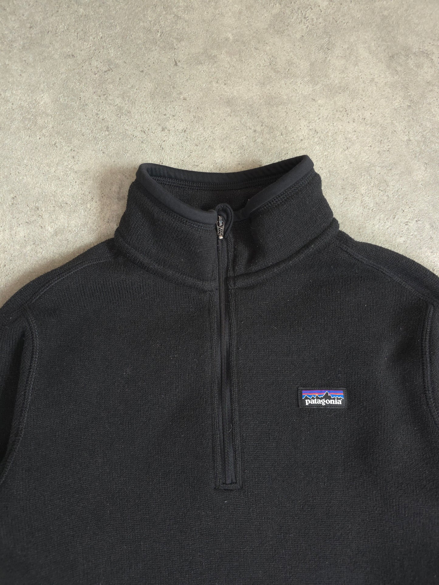 Patagonia better sweater 1/4 zip fleece in black - women's small