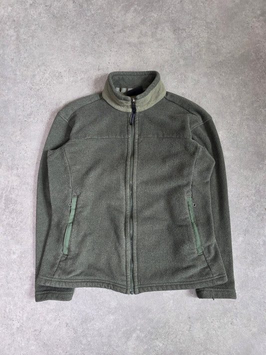 vintage patagonia synchilla zip up fleece in green - women's medium