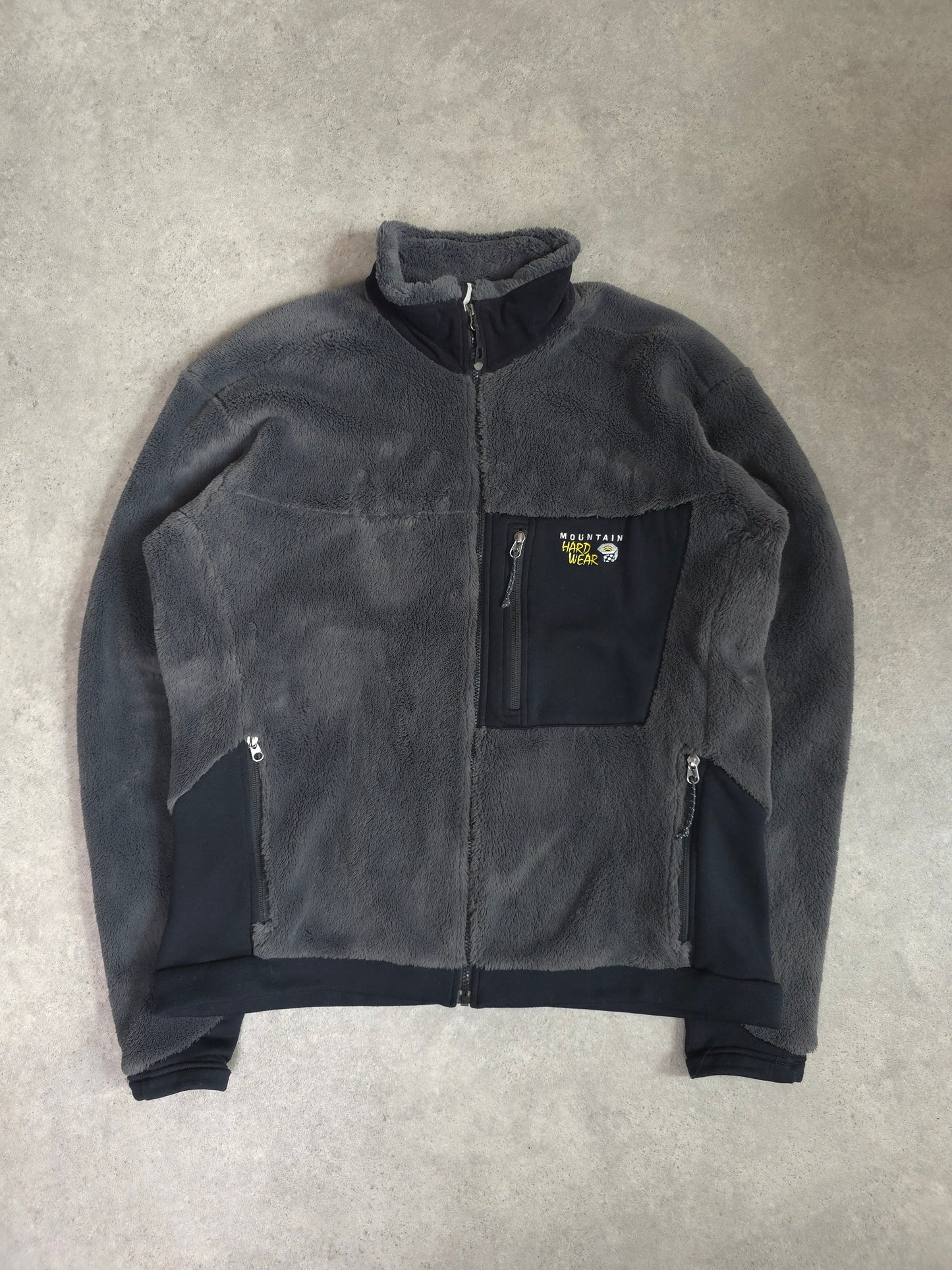 vintage mountain hardwear polartec fluffy fleece in grey - XL