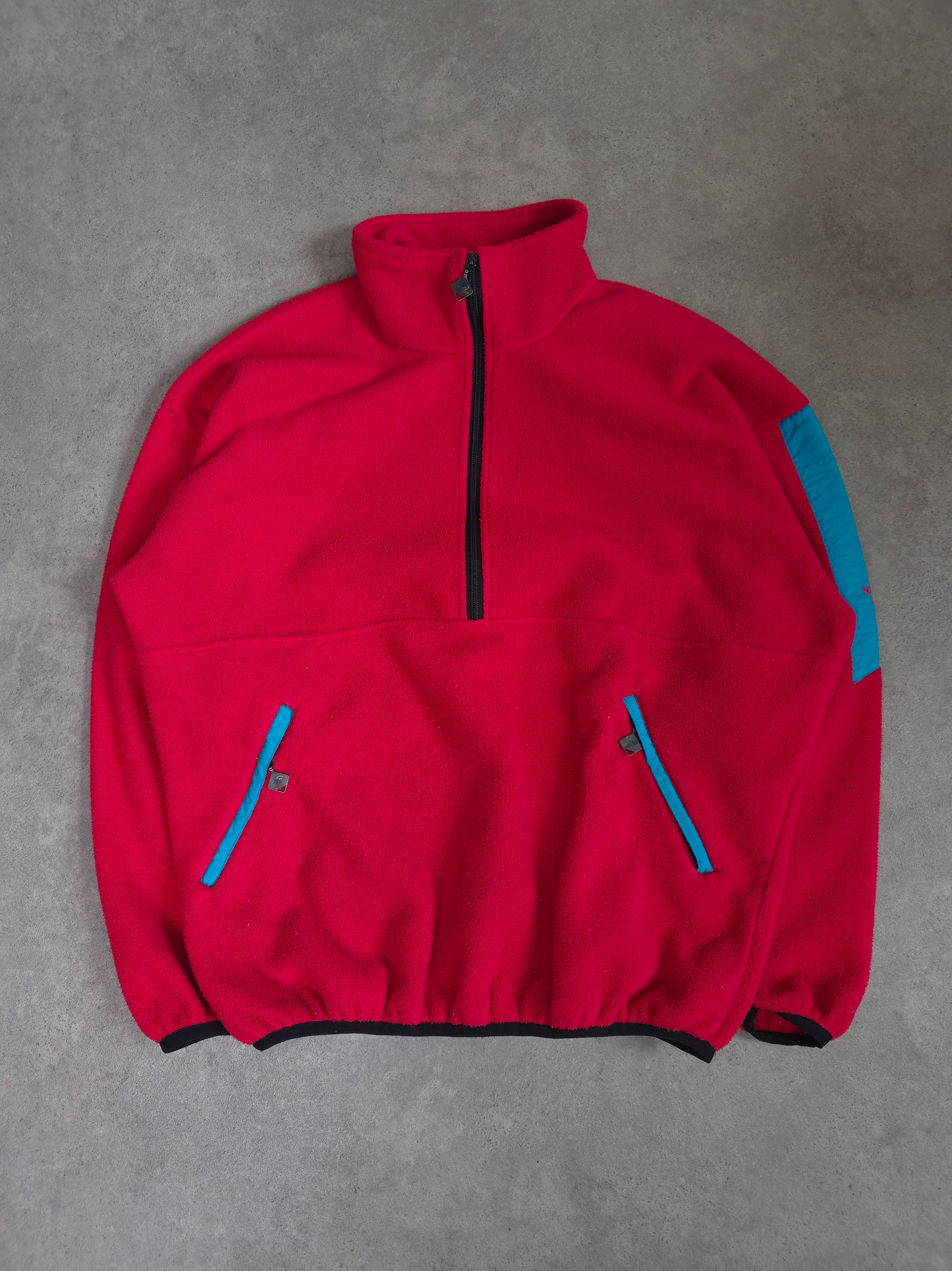 vintage 80s the north face boxy fleece in pink - XL