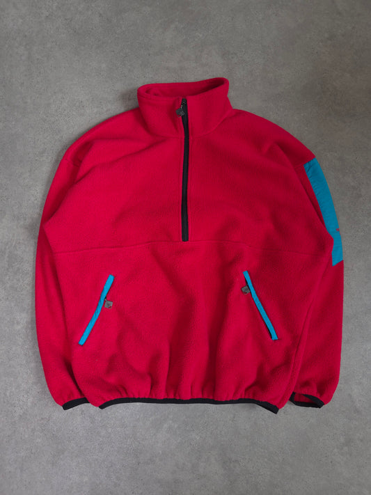 vintage 80s the north face boxy fleece in pink - XL