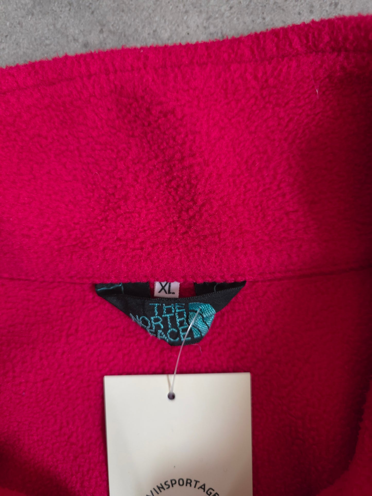 vintage 80s the north face boxy fleece in pink - XL