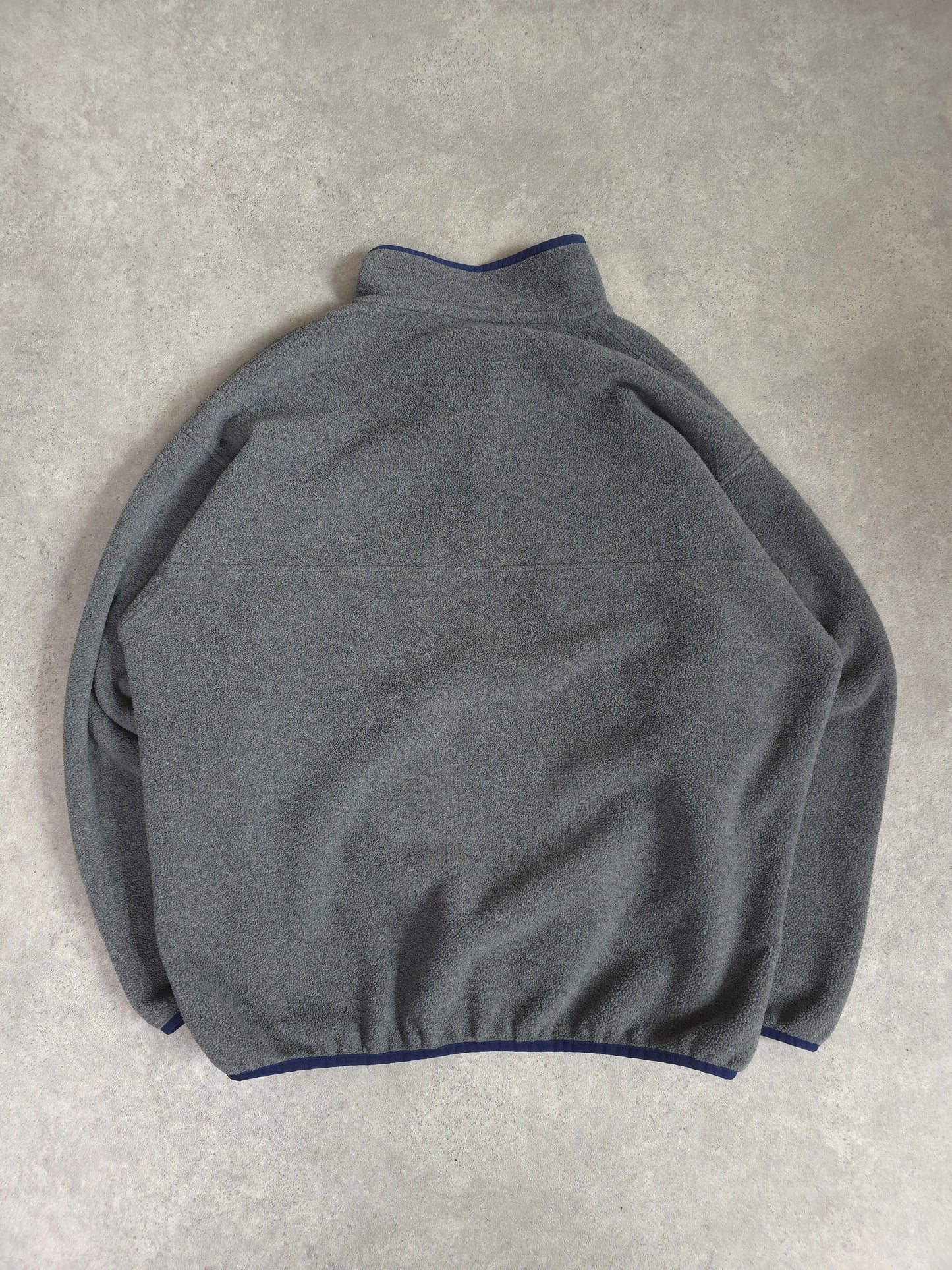 Patagonia snap-t synchilla fleece in grey and blue - large