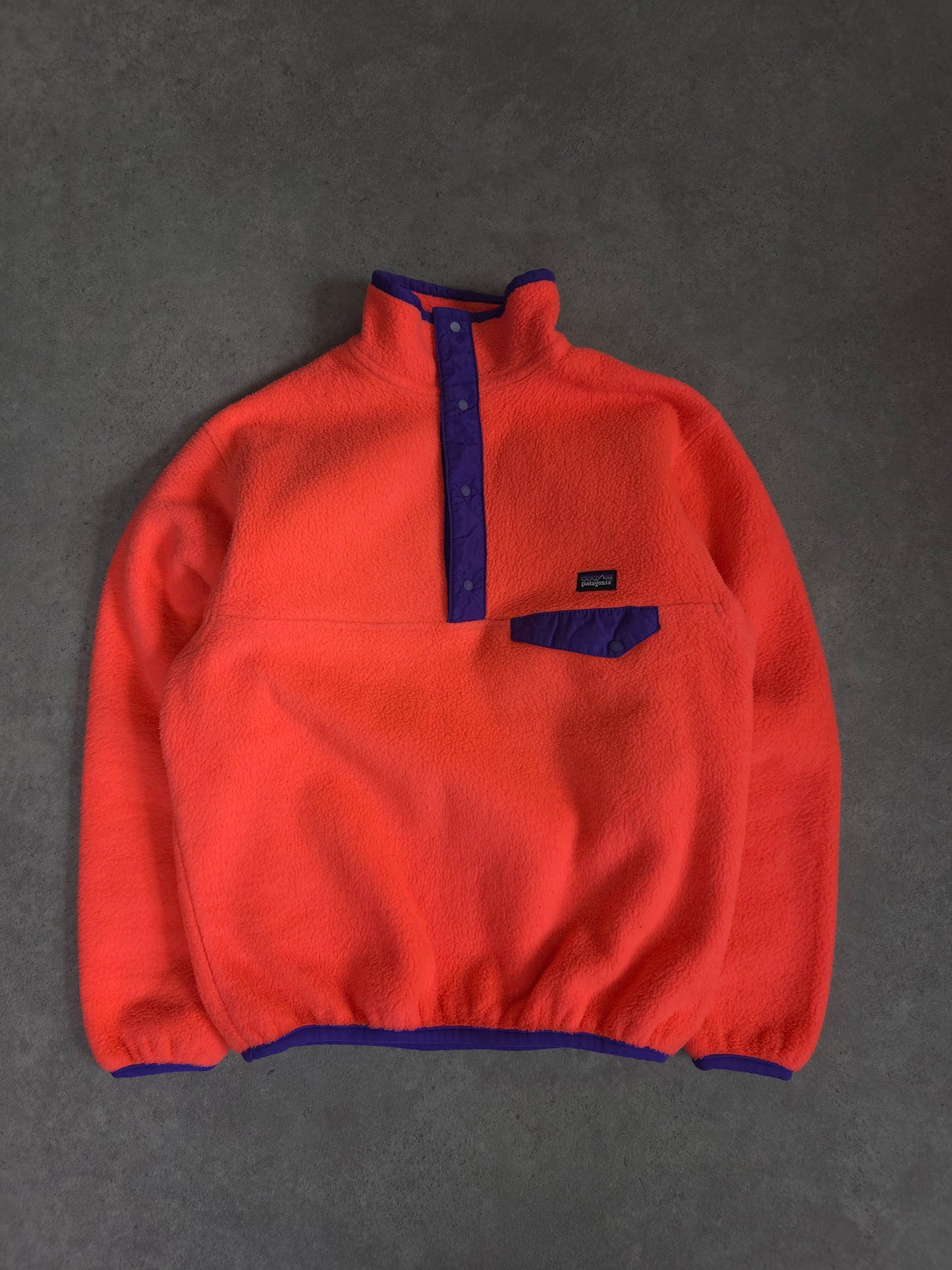 Vintage 80s Patagonia kids snap t fleece in pink and purple - junior medium
