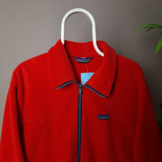 80s Patagonia zip up fleece in red - medium