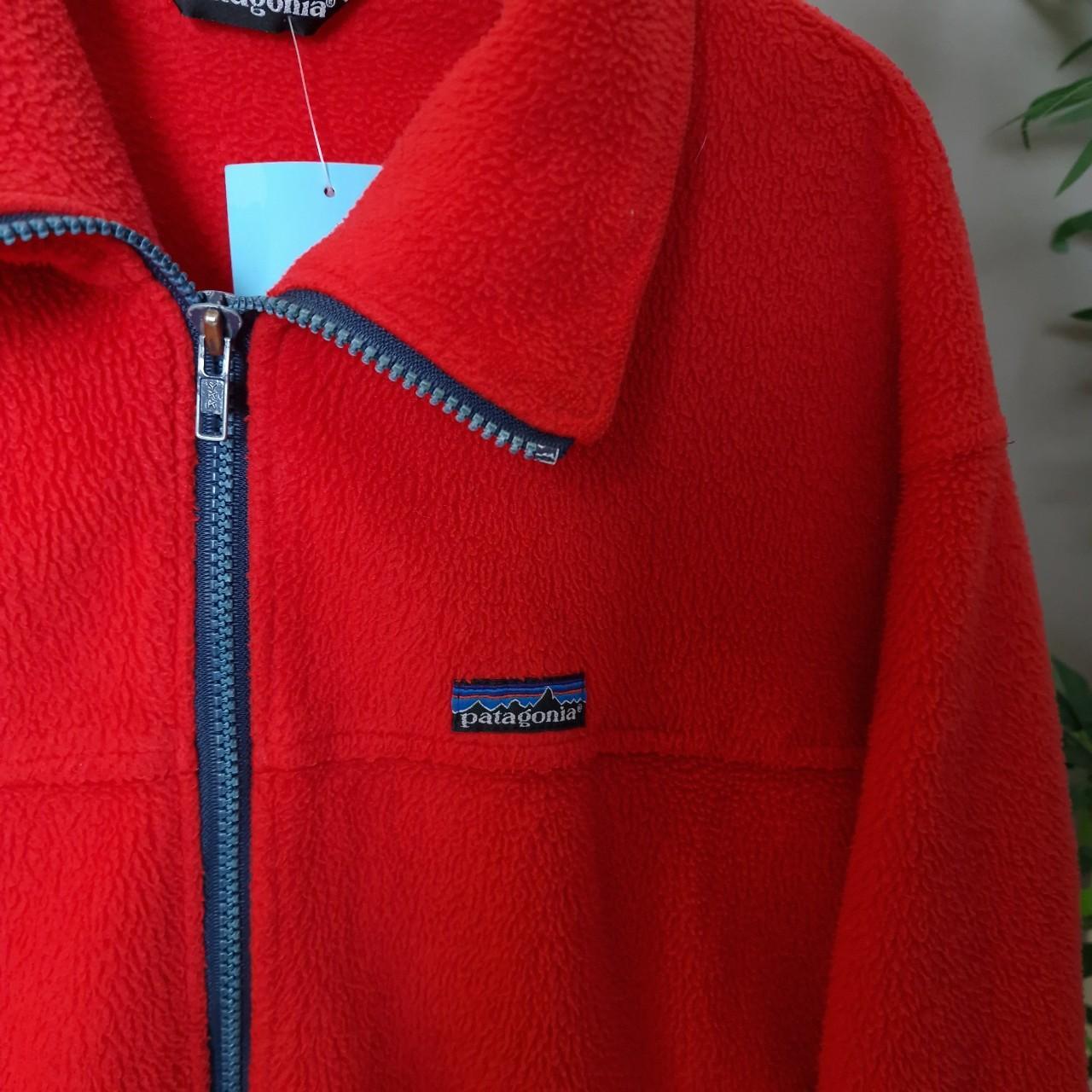 80s Patagonia zip up fleece in red - medium