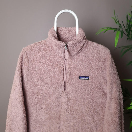 Patagonia 1/4 zip fluffy fleece in pink - women's medium