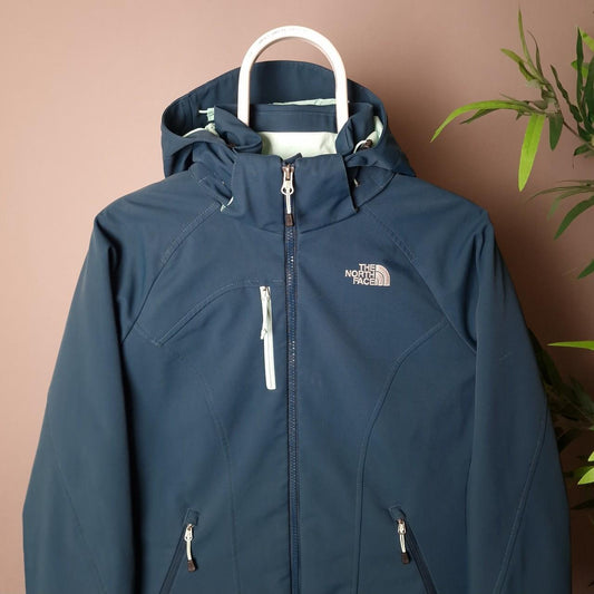 The north face insulated primaloft soft shell jacket in blue - women's small