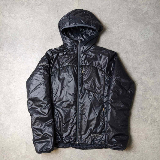 Women's Marmot insulated jacket with hood in black - medium