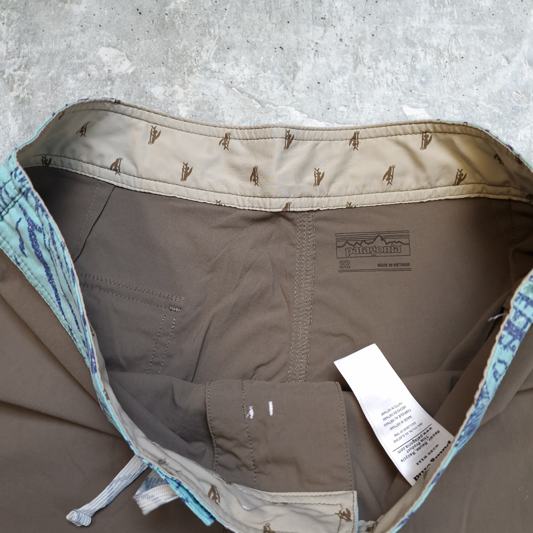 Patagonia board shorts in grey/blue - W32"