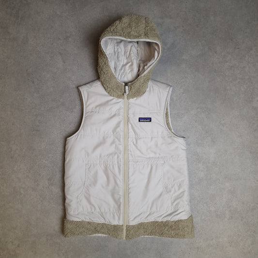 Patagonia reversible fluffy gilet in cream - women's small