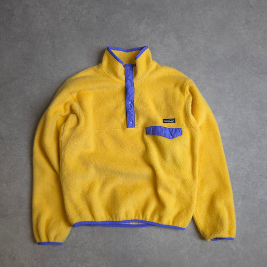 90's Patagonia snap t fleece in yellow made in u.s.a - medium