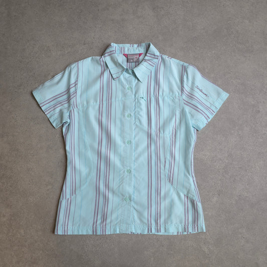 Salomon short sleeve shirt in blue - women's small