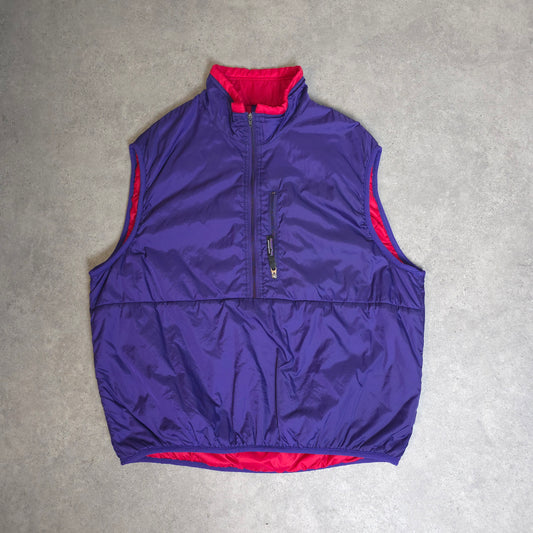Rare vintage patagonia puffball vest in purple and red - large