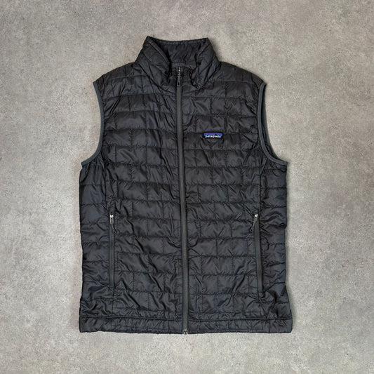 Patagonia nano puff gilet vest body warmer in dark grey - medium