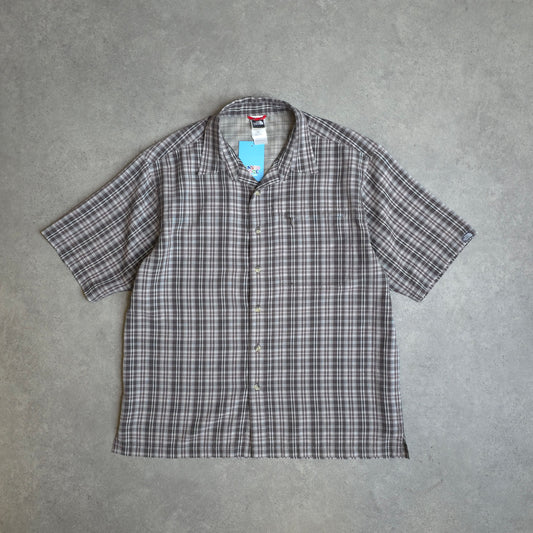 The North Face short sleeve shirt in brown and grey - size XL