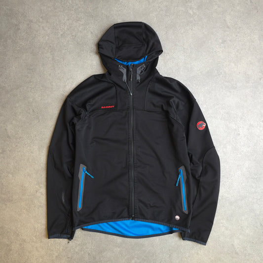 Mammut soft shell jacket with hood in black - XL