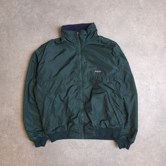 90's Patagonia shelled synchilla jacket in green - S/M