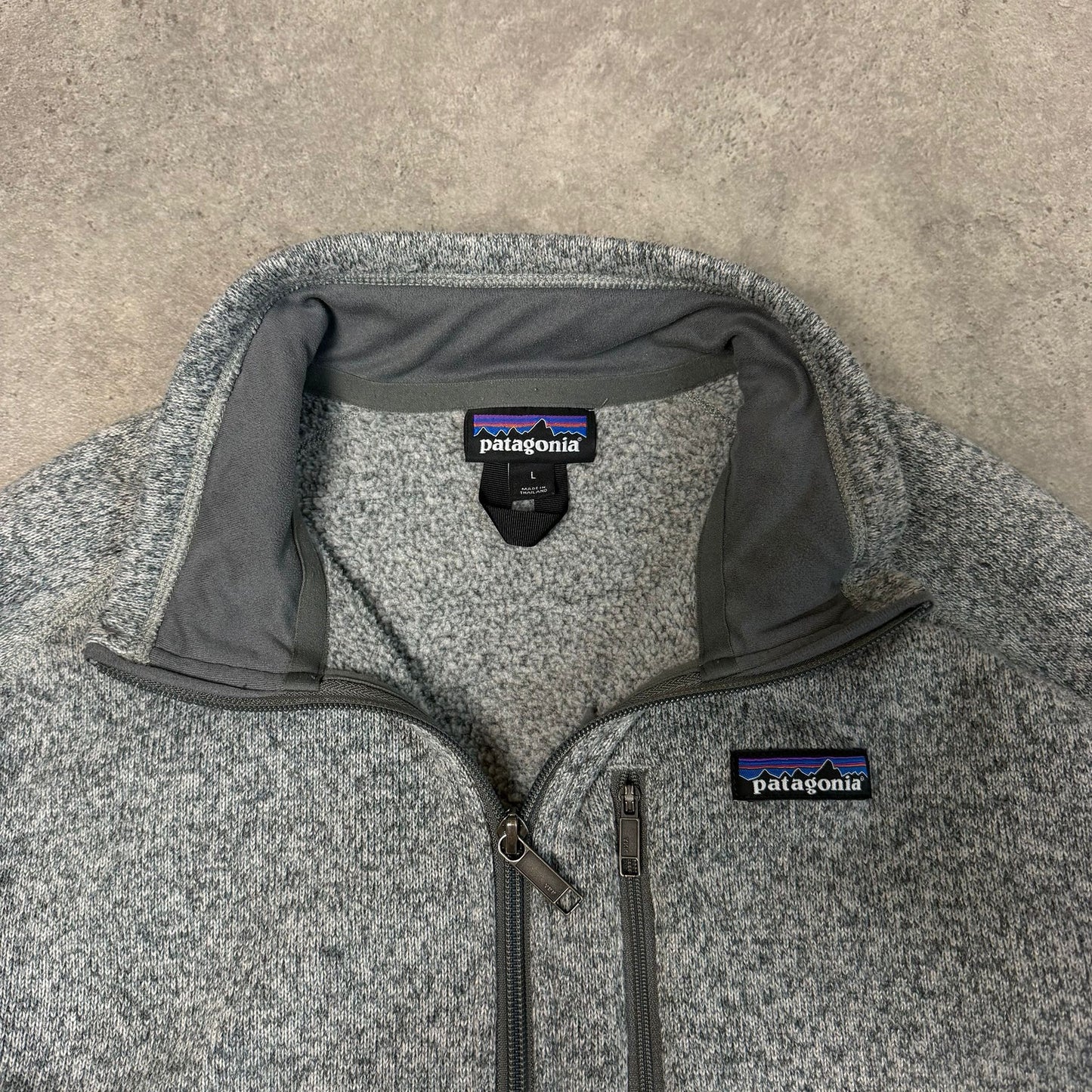 Patagonia better sweater 1/4 zip fleece in grey - large