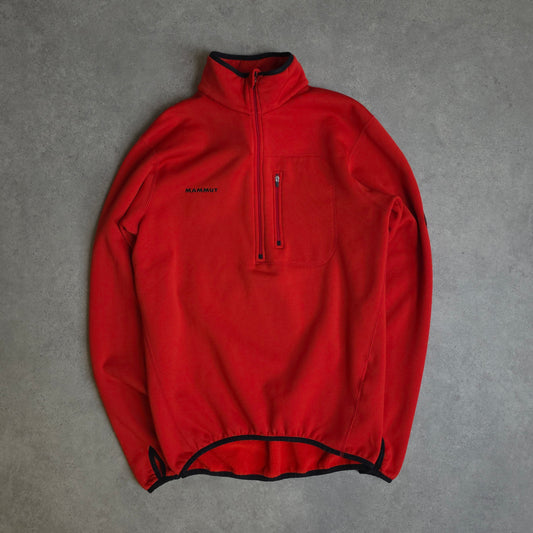 Mammut 1/4 zip fleece in red - size large