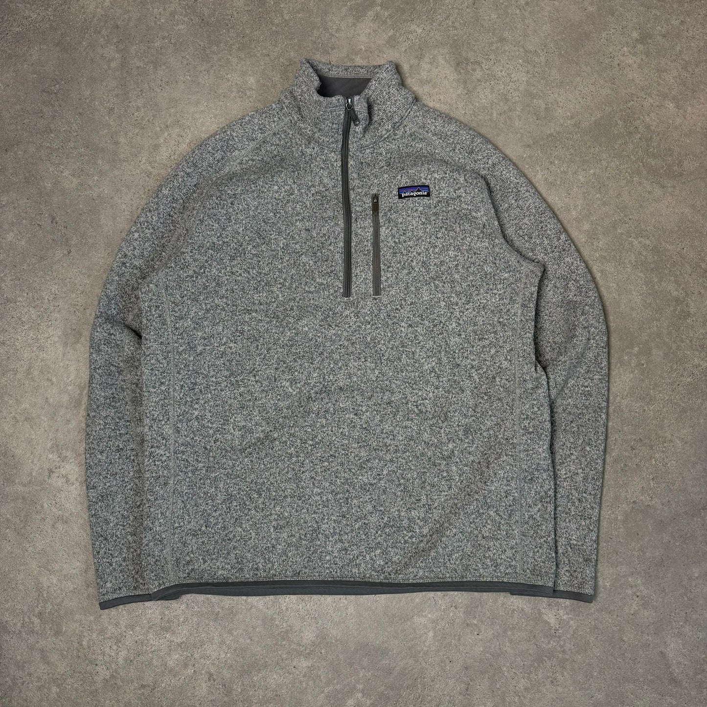 Patagonia better sweater 1/4 zip fleece in grey - large