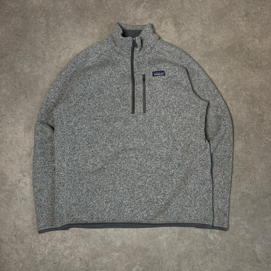 Patagonia better sweater 1/4 zip fleece in grey - large