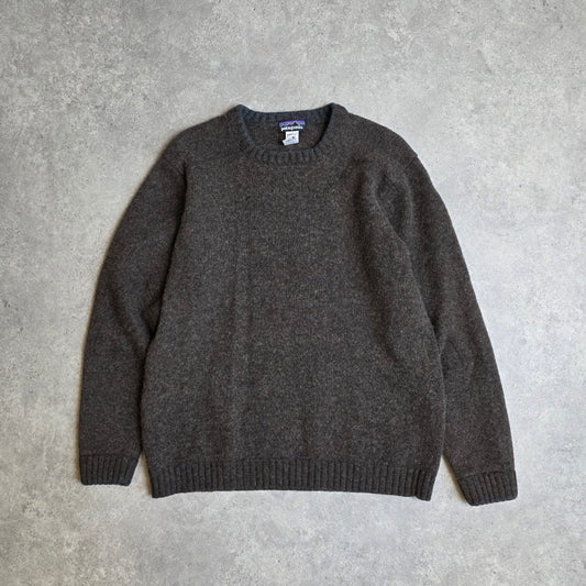 Patagonia mainstay crew jumper in brown - large